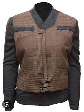 Star Wars Womens Brown Quilted Utility Jacket with Black Sleeves